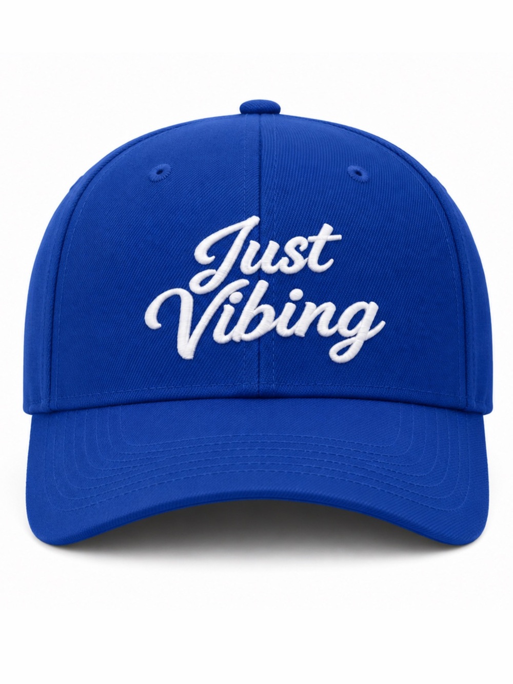 💙Blue 'Just Vibing' Cap Trendy Casual Wear Spring Coffee Date Wear Summer Casual